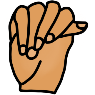 a light brown hand showing the Steinberg sign, which is a thumb poking out the other end of a closed fist.